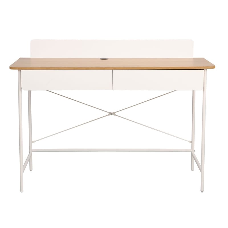 Skrivebord HOME4YOU Ferdie 120x48x88 cm ask/hvid - ask/hvid - Møbler - Borde - Kontorbord - Skrivebord