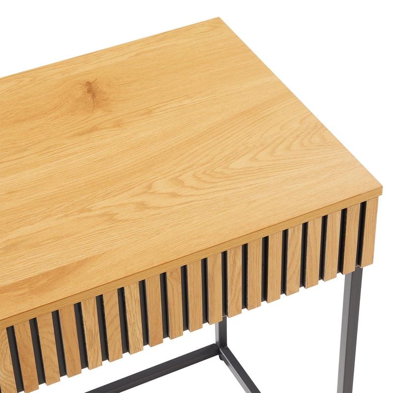 Skrivebord HOME4YOU Hampton 120x50x79 cm melamin med egetræsbark - egetræsbark / sort - Møbler - Borde - Kontorbord - Skrivebord