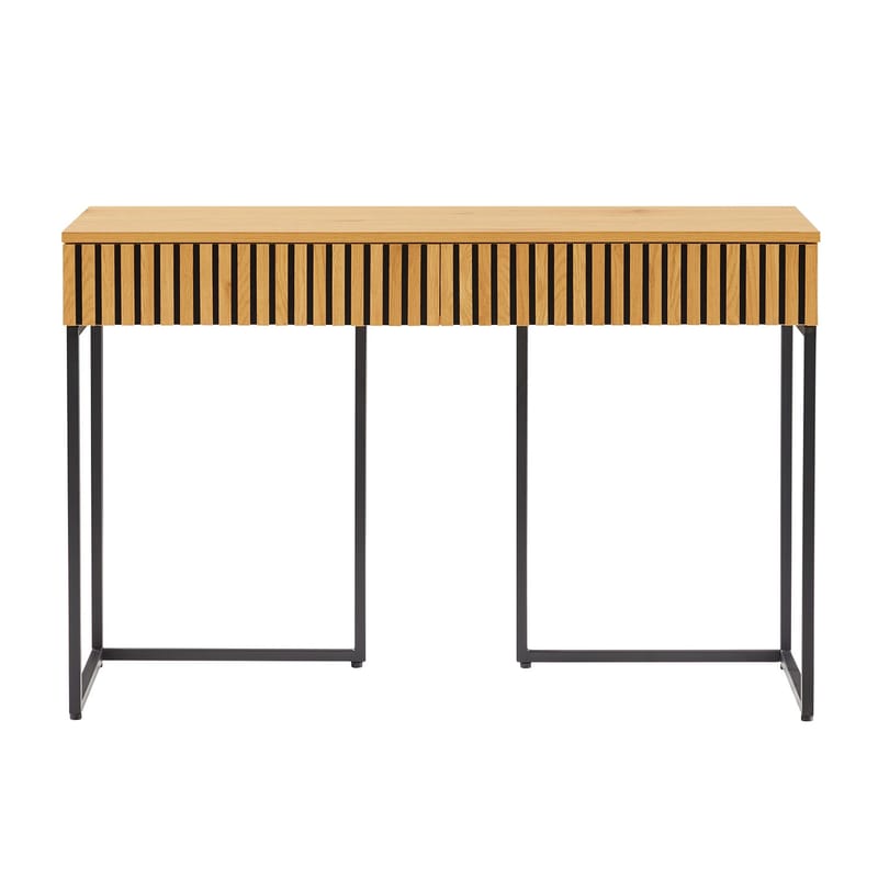Skrivebord HOME4YOU Hampton 120x50x79 cm melamin med egetræsbark - egetræsbark / sort - Møbler - Borde - Kontorbord - Skrivebord
