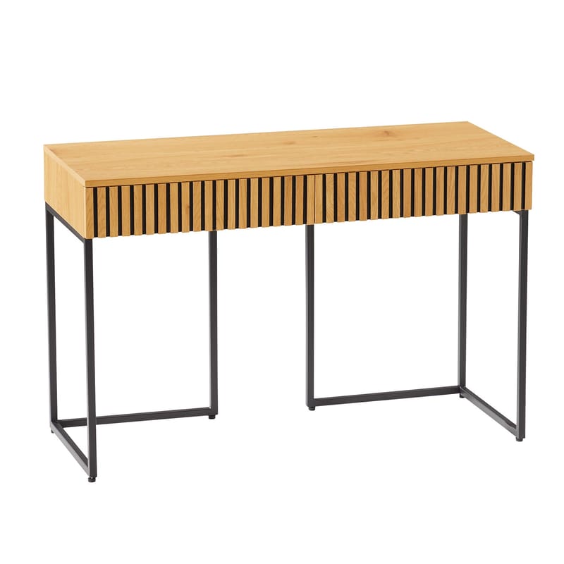 Skrivebord HOME4YOU Hampton 120x50x79 cm melamin med egetræsbark - egetræsbark / sort - Møbler - Borde - Kontorbord - Skrivebord