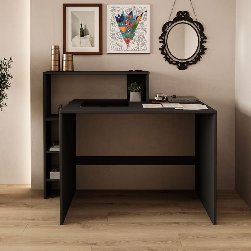 Skrivebord Homitis Amber (121,8 x 96 x 55 cm) Antracit - Antracit - Møbler - Borde - Kontorbord - Skrivebord