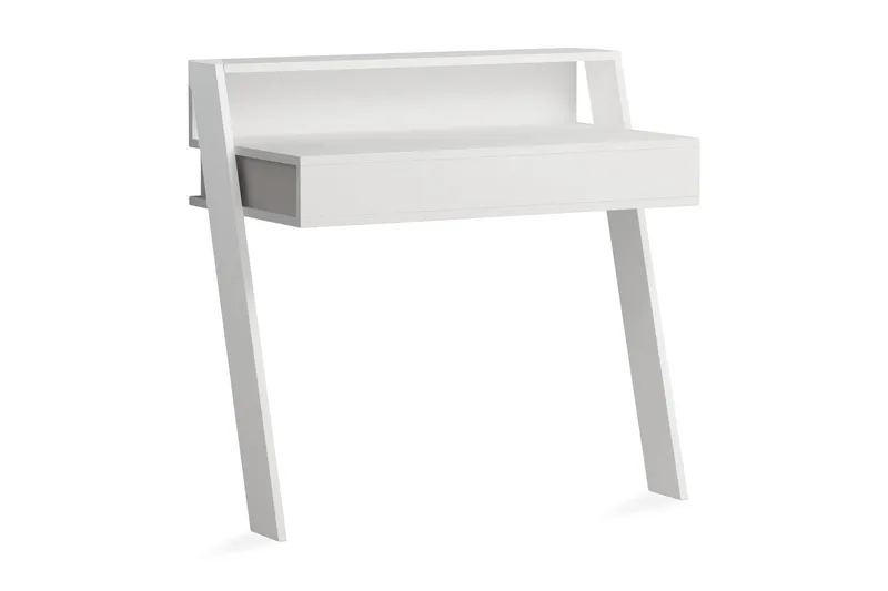 Homitis Vægskrivebord 94 cm med Opbevaring Skuffe + Hylde, Hvid