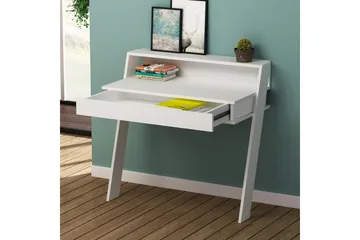 Homitis Vægskrivebord 94 cm med Opbevaring Skuffe + Hylde - Hvid - Møbler - Borde - Kontorbord - Skrivebord