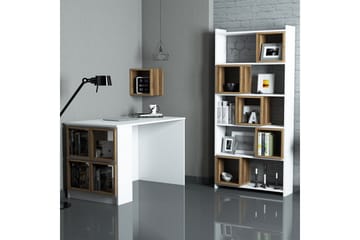 Hovdane Skrivebord 120 cm med Opbevaring + Væghylde +