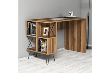 Hovdane Skrivebord 120 cm med Opbevaring Hylde - Brun/Sort - Møbler - Borde - Kontorbord - Skrivebord