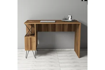 Hovdane Skrivebord 120 cm med Opbevaring Hylde - Brun/Sort - Møbler - Borde - Kontorbord - Skrivebord