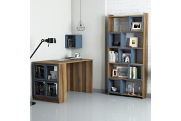 Hovdane Skrivebord 120 cm med Opbevaring Hylde+Væghylde+Bogr