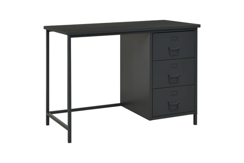 industrielt skrivebord med skuffer 105x52x75cm stål antracit - Antracit - Skrivebord