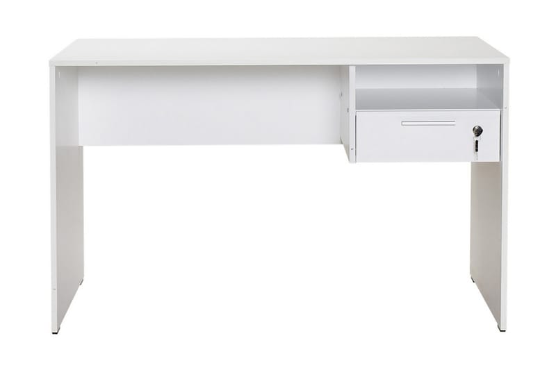 Irbene Skrivebord 120 cm med Opbevaringshylder + Låsebar Sku - Hvid - Skrivebord