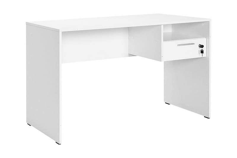 Irbene Skrivebord 120 cm med Opbevaringshylder + Låsebar Sku - Hvid - Skrivebord