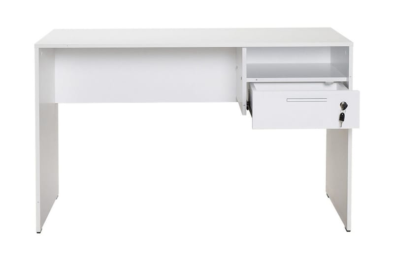 Irbene Skrivebord 120 cm med Opbevaringshylder + Låsebar Sku - Hvid - Møbler - Borde - Kontorbord - Skrivebord