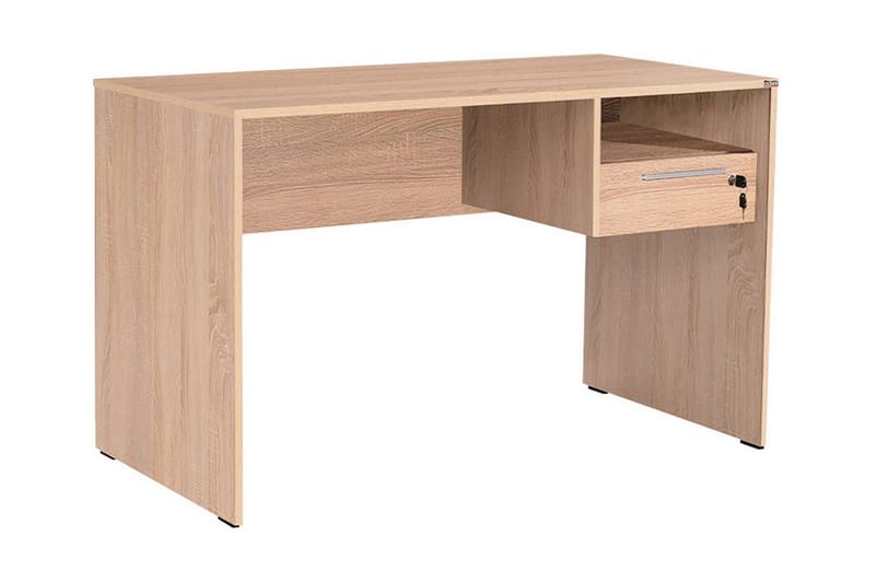 Irbene Skrivebord 120 cm med Opbevaringshylder + Låsebar Sku - Natur - Møbler - Borde - Kontorbord - Skrivebord