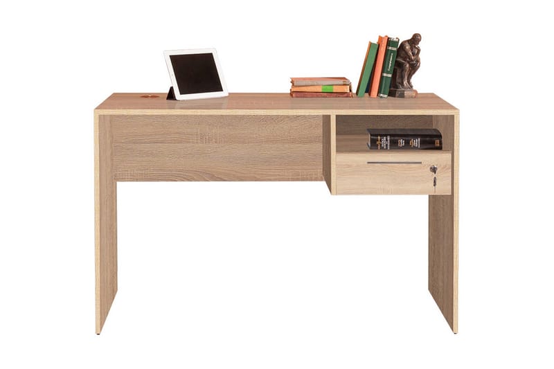 Irbene Skrivebord 120 cm med Opbevaringshylder + Låsebar Sku - Natur - Møbler - Borde - Kontorbord - Skrivebord