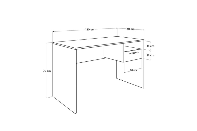 Irbene Skrivebord 120 cm med Opbevaringshylder + Låsebar Sku - Natur - Skrivebord