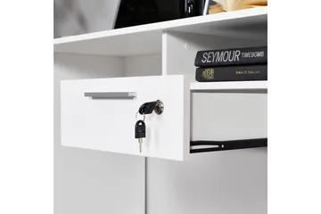 Irbene Skrivebord 120 cm med Opbevaringshylder + Låsebar Sku - Hvid - Møbler - Borde - Kontorbord - Skrivebord