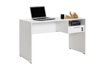 Irbene Skrivebord 120 cm med Opbevaringshylder + Låsebar Sku - Hvid - Møbler - Borde - Kontorbord - Skrivebord
