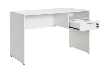 Irbene Skrivebord 120 cm med Opbevaringshylder + Låsebar Sku - Hvid - Møbler - Borde - Kontorbord - Skrivebord