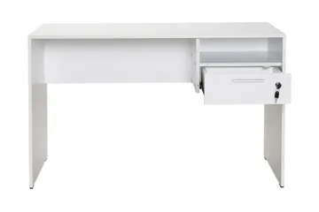 Irbene Skrivebord 120 cm med Opbevaringshylder + Låsebar Sku - Hvid - Møbler - Borde - Kontorbord - Skrivebord