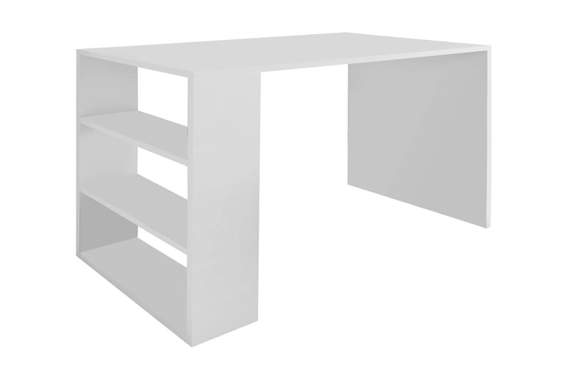 Irbene Skrivebord 90 cm med Opbevaring 3 Hylder - Hvid - Skrivebord