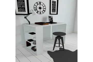 Irbene Skrivebord 90 cm med Opbevaring 3 Hylder - Hvid - Møbler - Borde - Kontorbord - Skrivebord