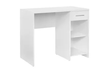 Irbene Skrivebord 90 cm med Opbevaring Skuffe + 2 Hylder - Hvid - Møbler - Borde - Kontorbord - Skrivebord