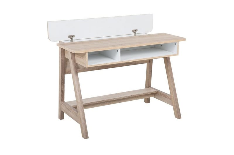 Jackson Skrivebord 110 cm med Opbevaring Hylde - Hvid - Møbler - Borde - Kontorbord - Skrivebord
