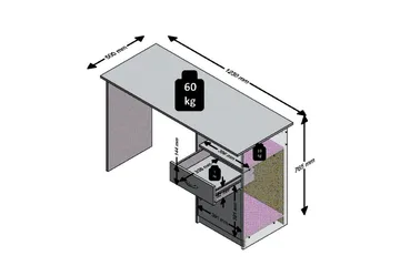 Jackson Skrivebord 123 cm med Opbevaring Hylde + Skuffe + Sk - Hvid/Træ - Møbler - Borde - Kontorbord - Skrivebord