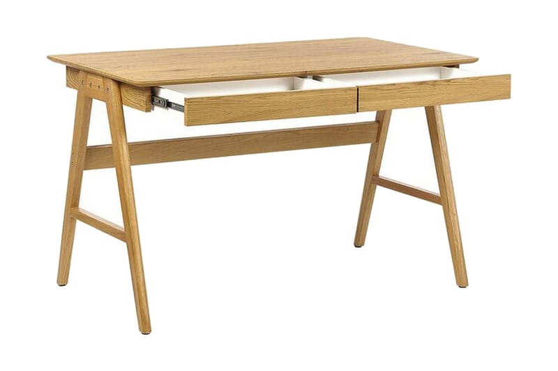 Jahnyia Skrivebord 120 cm 2 Skuffer - Lysebrun - Møbler - Borde - Kontorbord - Skrivebord