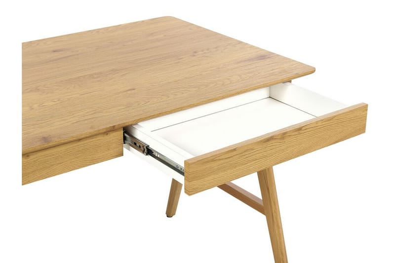 Jahnyia Skrivebord 120 cm 2 Skuffer - Lysebrun - Møbler - Borde - Kontorbord - Skrivebord