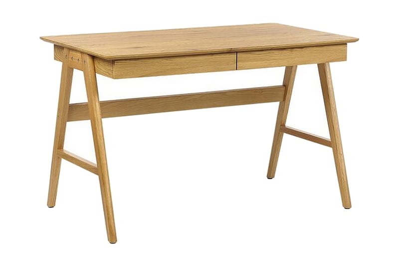 Jahnyia Skrivebord 120 cm 2 Skuffer - Lysebrun - Møbler - Borde - Kontorbord - Skrivebord