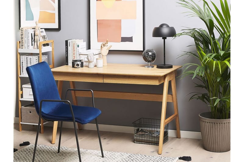 Jahnyia Skrivebord 120 cm 2 Skuffer - Lysebrun - Møbler - Borde - Kontorbord - Skrivebord