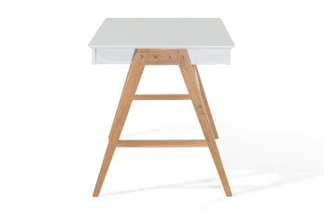 Jahnyia Skrivebord 120 cm med Opbevaring 2 Skuffer - Hvid/Eg - Møbler - Borde - Kontorbord - Skrivebord