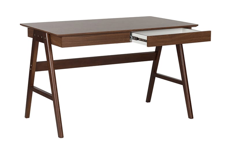 Jahnyia skrivebord med 2 skuffer - Træ / natur - Møbler - Borde - Kontorbord - Skrivebord