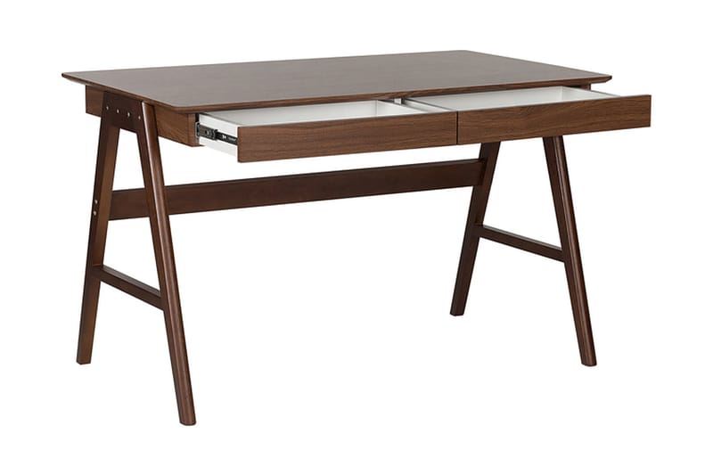 Jahnyia skrivebord med 2 skuffer - Træ / natur - Møbler - Borde - Kontorbord - Skrivebord