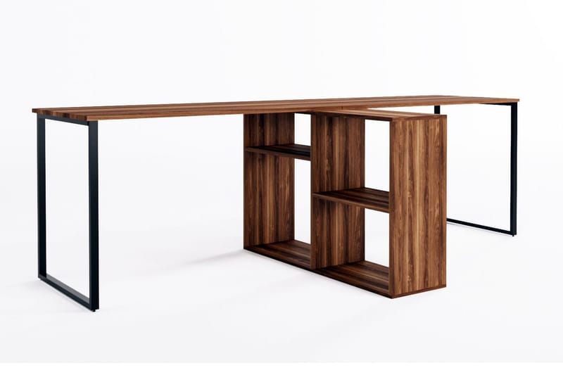 Kafrein Skrivebord 240x72x240 cm - Brun - Møbler - Borde - Kontorbord - Skrivebord