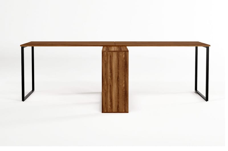 Kafrein Skrivebord 240x72x240 cm - Brun - Møbler - Borde - Kontorbord - Skrivebord