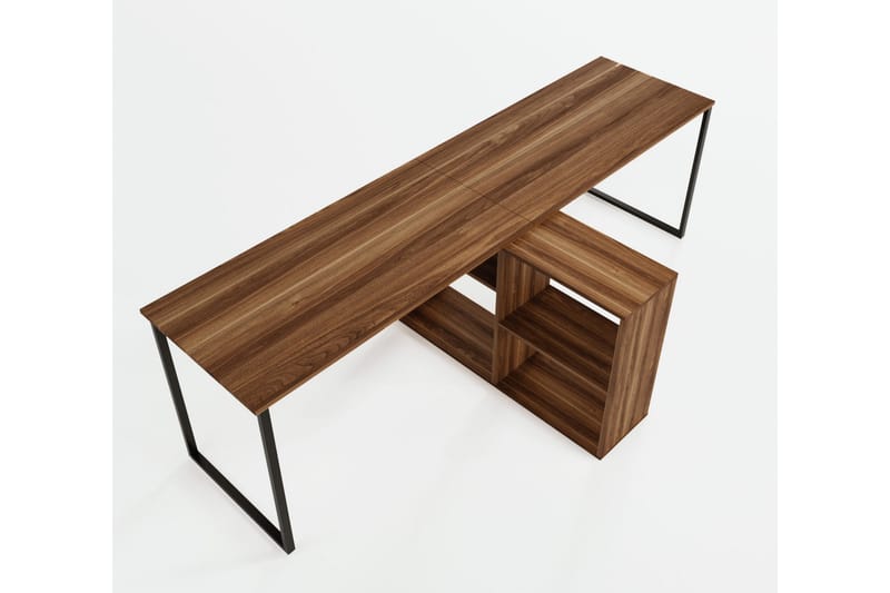 Kafrein Skrivebord 240x72x240 cm - Brun - Møbler - Borde - Kontorbord - Skrivebord