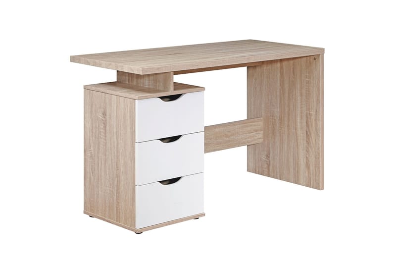 Kaille Rektangulært Skrivebord med Skuffer i Træ - Beige - Møbler - Borde - Kontorbord - Skrivebord