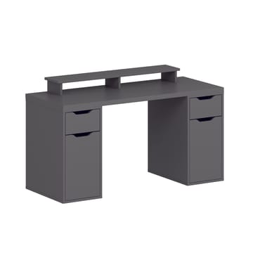 Skrivebord Kalune Design Alen 150 cm (150 x 75 x 60 cm) Antracit 2 skuffer, 2 skabe - Antracit - Møbler - Borde - Kontorbord - Skrivebord