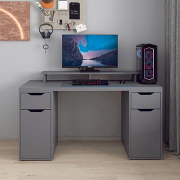 Skrivebord Kalune Design Alen 150 cm (150 x 75 x 60 cm) Antracit 2 skuffer, 2 skabe - Antracit - Møbler - Borde - Kontorbord - Skrivebord