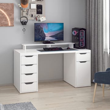 Skrivebord Kalune Design Alen 150 cm (150 x 75 x 60 cm) Hvid 5 skuffer - Hvid - Møbler - Borde - Kontorbord - Skrivebord