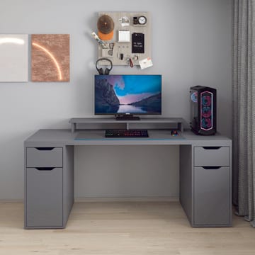Skrivebord Kalune Design Alen 180 cm (180 x 75 x 60 cm) Antracit 2 skuffer, 2 skabe - Antracit - Møbler - Borde - Kontorbord - Skrivebord