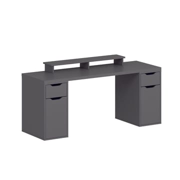 Skrivebord Kalune Design Alen 180 cm (180 x 75 x 60 cm) Antracit 2 skuffer, 2 skabe - Antracit - Møbler - Borde - Kontorbord - Skrivebord