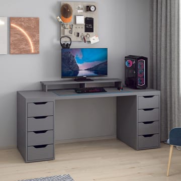 Skrivebord Kalune Design Alen 180 cm (180 x 75 x 60 cm) Antracit 8 skuffer - Antracit - Møbler - Borde - Kontorbord - Skrivebord