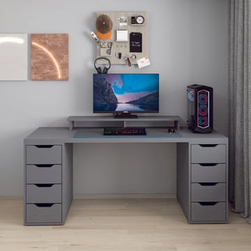 Skrivebord Kalune Design Alen 180 cm (180 x 75 x 60 cm) Antracit 8 skuffer - Antracit - Møbler - Borde - Kontorbord - Skrivebord