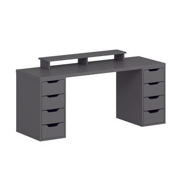 Skrivebord Kalune Design Alen 180 cm (180 x 75 x 60 cm) Antracit 8 skuffer - Antracit - Møbler - Borde - Kontorbord - Skrivebord