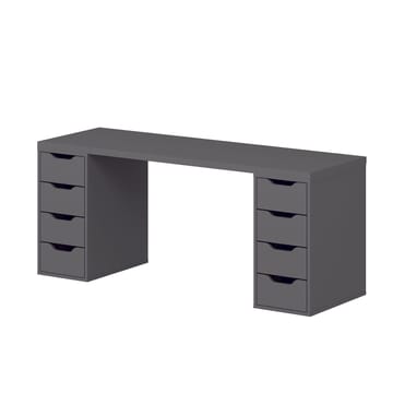 Skrivebord Kalune Design Alen 180 cm (180 x 75 x 60 cm) Antracit 8 skuffer - Antracit - Møbler - Borde - Kontorbord - Skrivebord