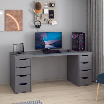 Skrivebord Kalune Design Alen 180 cm (180 x 75 x 60 cm) Antracit 8 skuffer - Antracit - Møbler - Borde - Kontorbord - Skrivebord