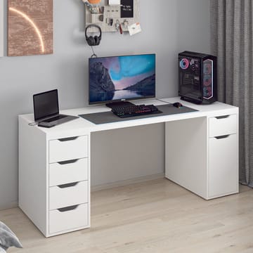 Skrivebord Kalune Design Alen 180 cm (180 x 75 x 60 cm) Hvid 5 skabe - Hvid - Møbler - Borde - Kontorbord - Skrivebord