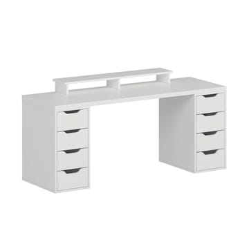 Skrivebord Kalune Design Alen 180 cm (180 x 75 x 60 cm) Hvid 8 skuffer - Hvid - Møbler - Borde - Kontorbord - Skrivebord
